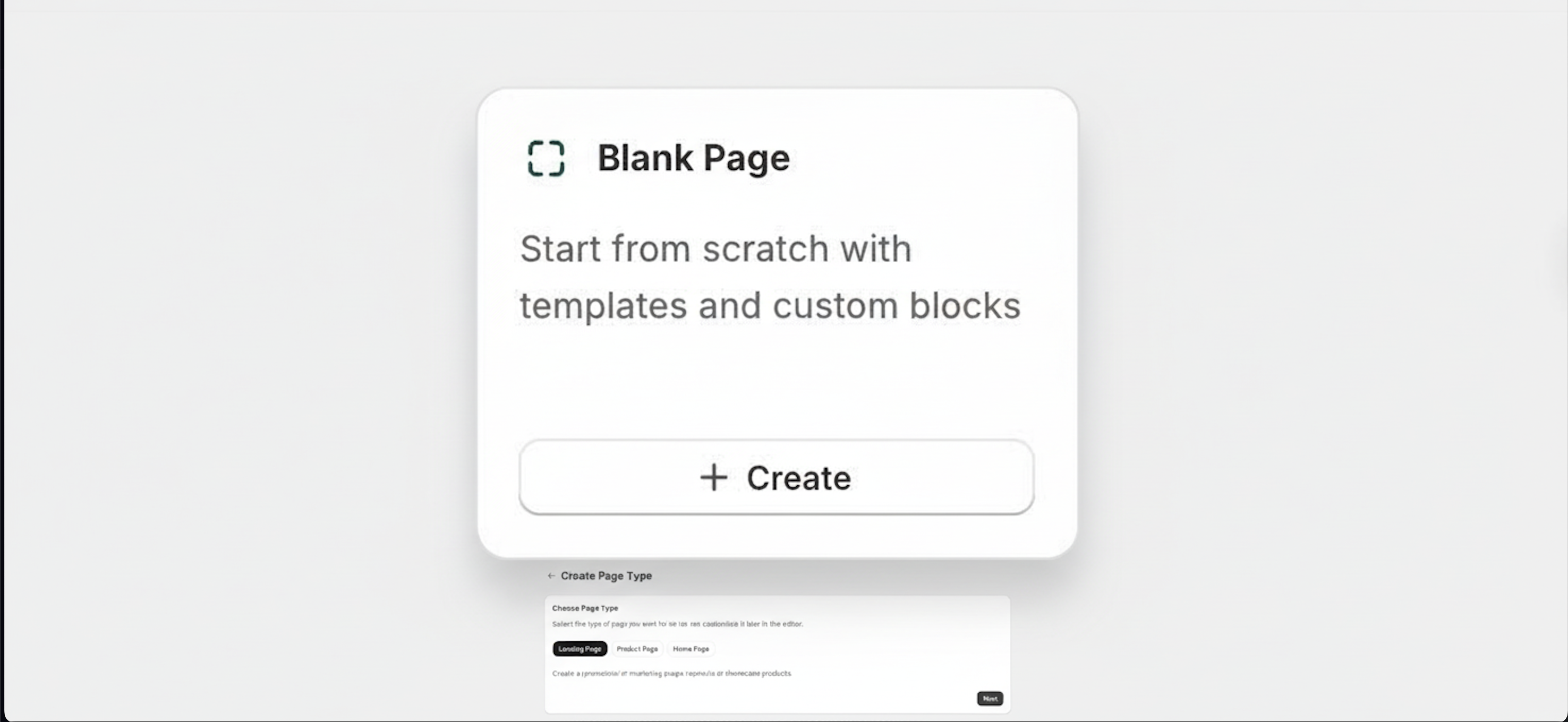 FastifyAI Create Blank Page Interface